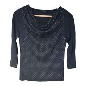 Talbots Black Top with Rhinestones